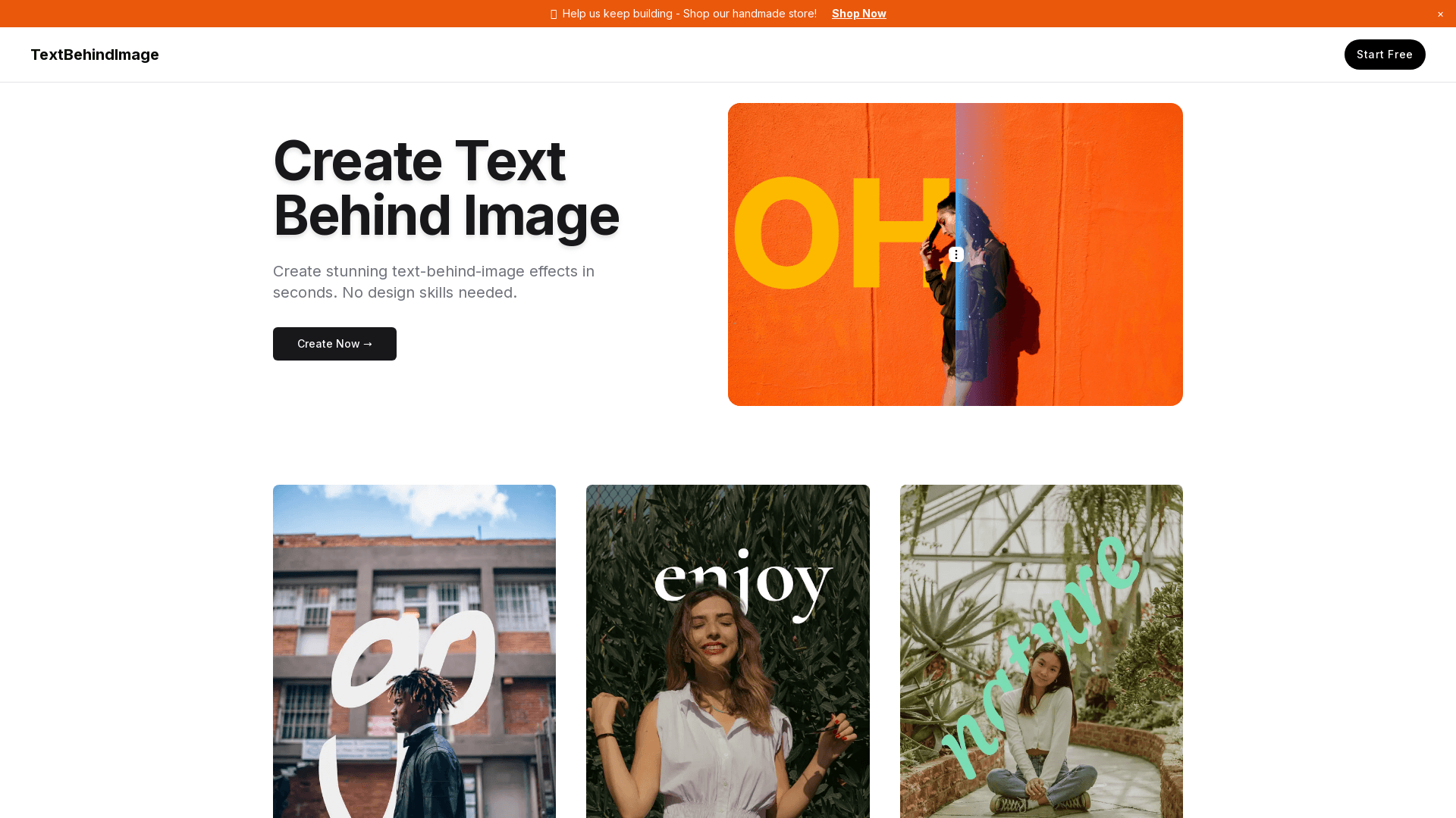 Text Behind Image screenshot